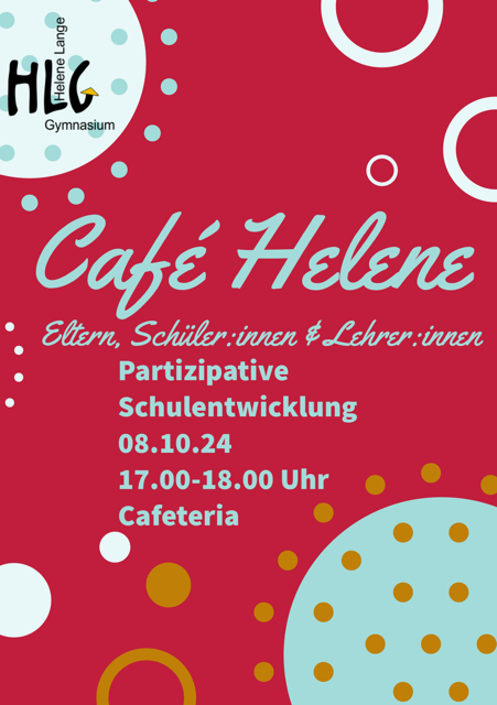 Einladung zum Café Helene zum Thema “partizipative Schulentwicklung” am 08.10.2025